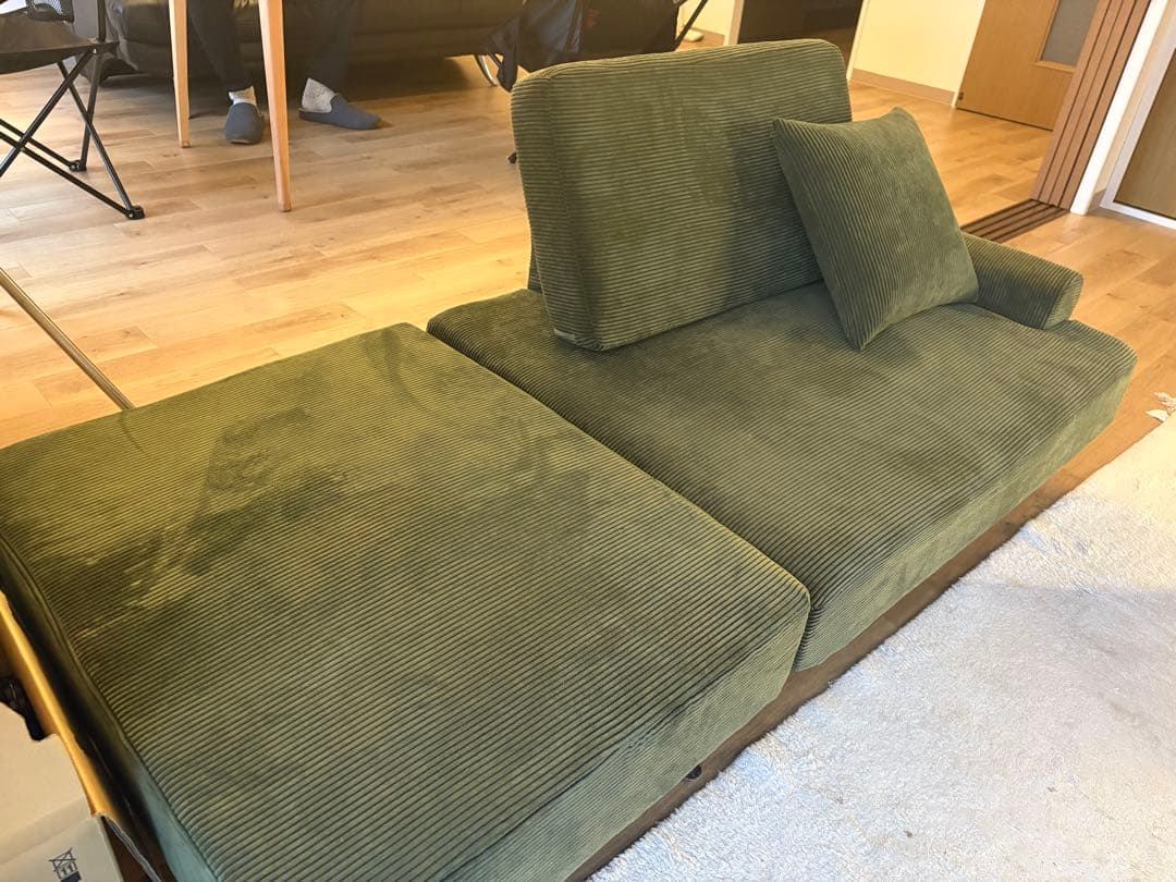 ニトリ　コンパクトカウチソファ グリーン