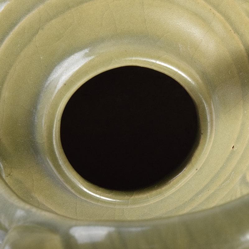 中国　龍泉窯　青磁　三つ足　神獣口水注瓶　C　7054