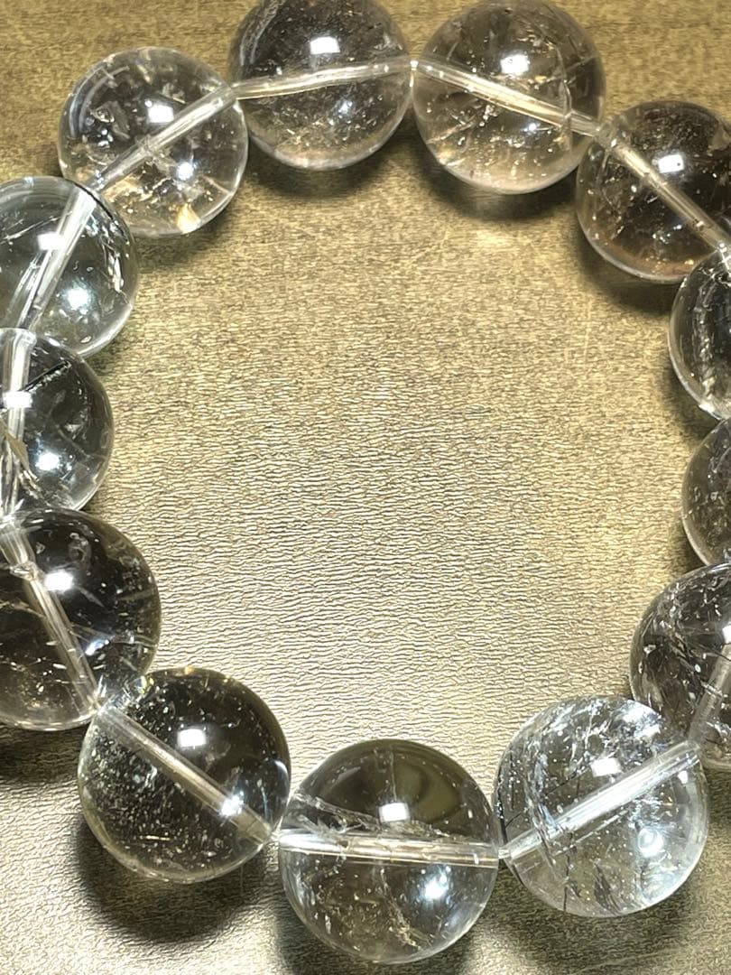 【新入荷】スモーキークォーツインブラックルチル超大玉17㎜透明感抜群（新品未使用