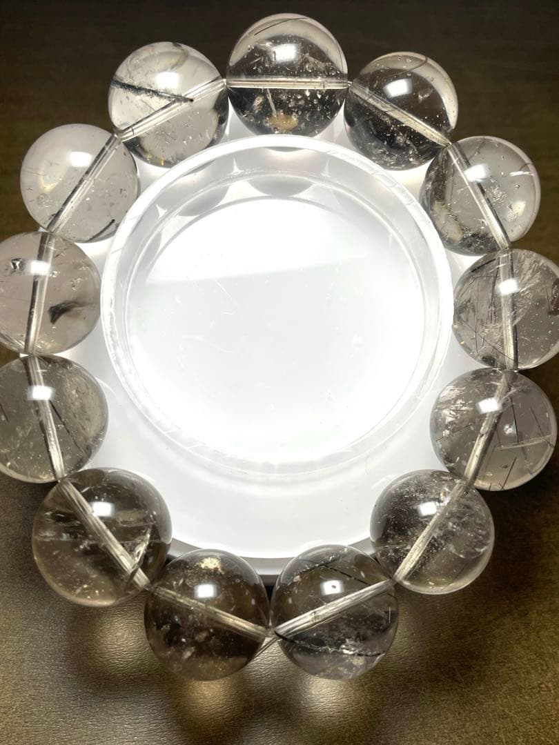 【新入荷】スモーキークォーツインブラックルチル超大玉17㎜透明感抜群（新品未使用