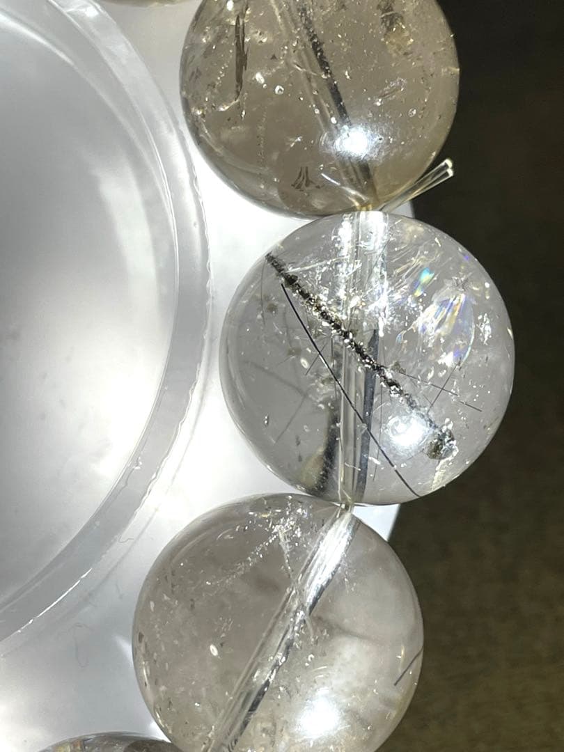 【新入荷】スモーキークォーツインブラックルチル超大玉17㎜透明感抜群（新品未使用