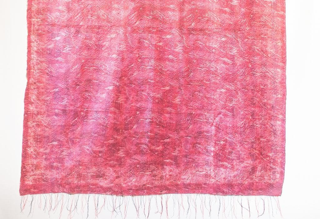 ストレートステッチのカンタ刺繍ストール