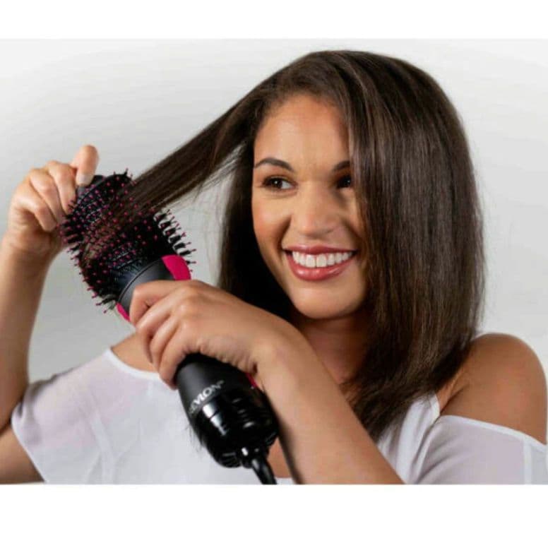 【新品未使用】REVLON ブローブラシドライヤー ブラックピンク　850W