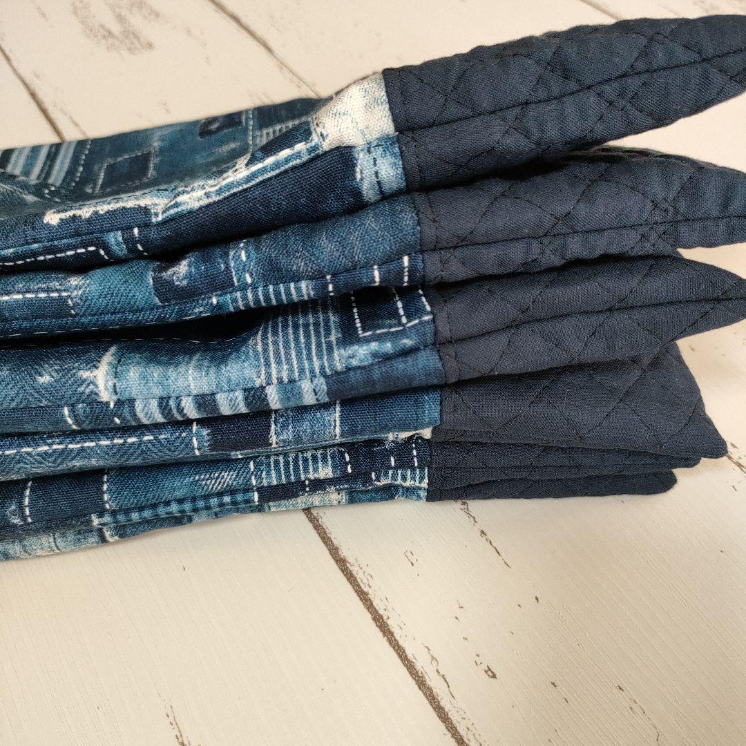 《ハンドメイド》バッグ ３点セット デニム柄　入園入学グッズ