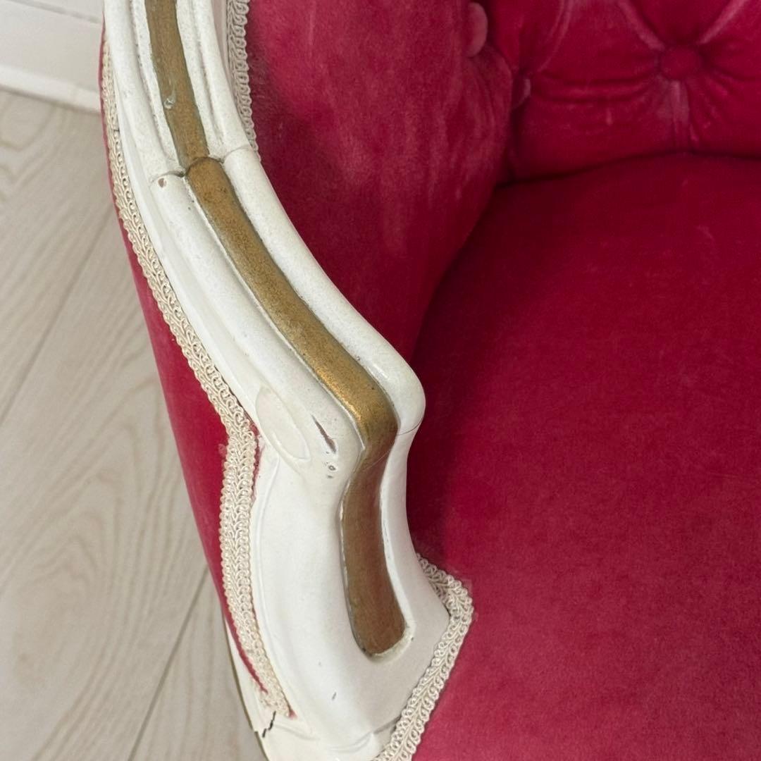 キッズ用ペット用ローズピンクロココ調ソファチェア