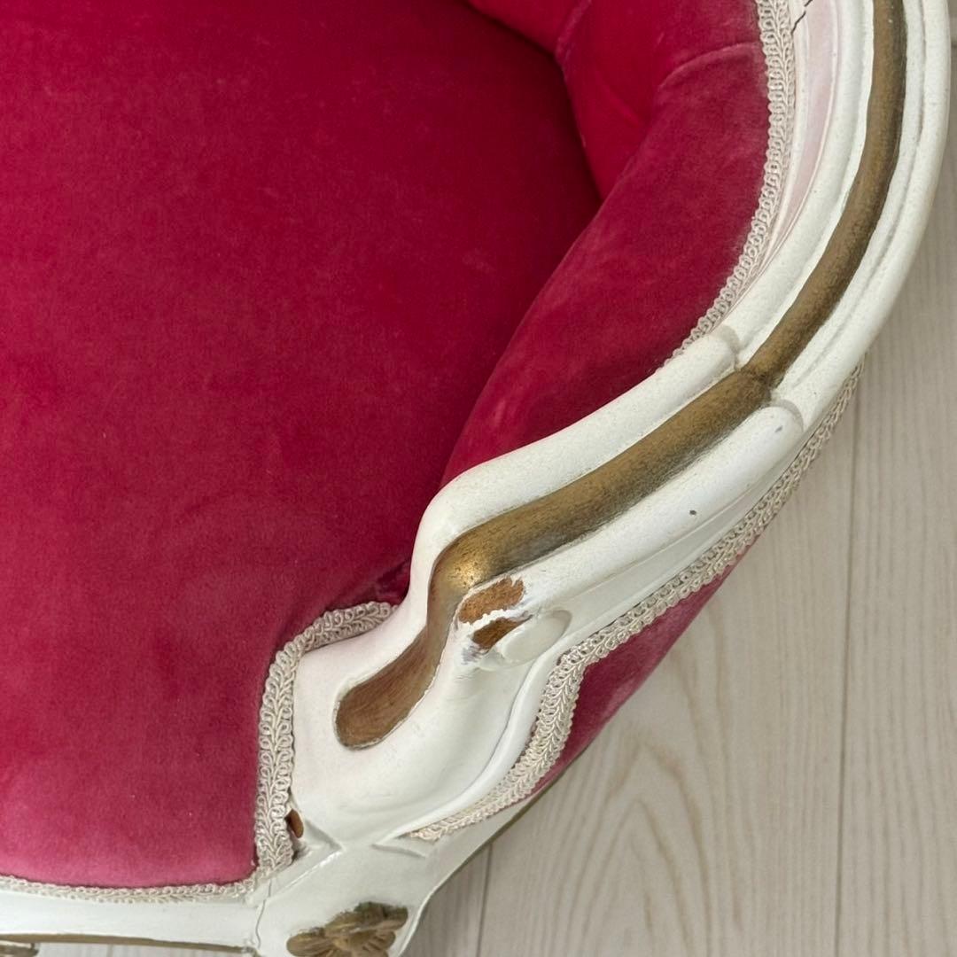 キッズ用ペット用ローズピンクロココ調ソファチェア