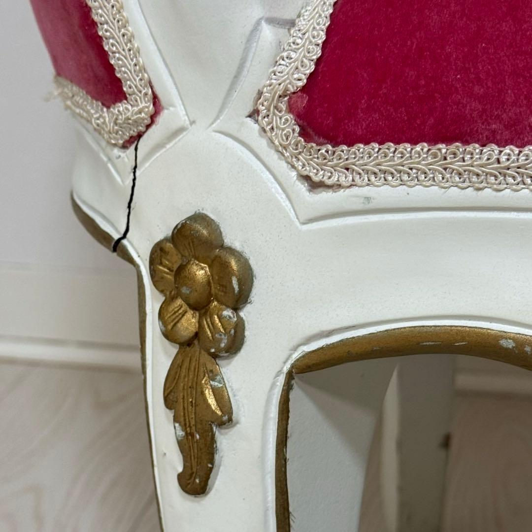 キッズ用ペット用ローズピンクロココ調ソファチェア