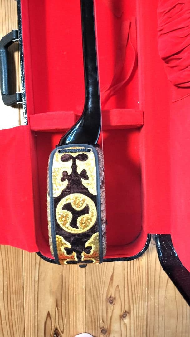 三線 本革 盛島開鐘チーガ 美品