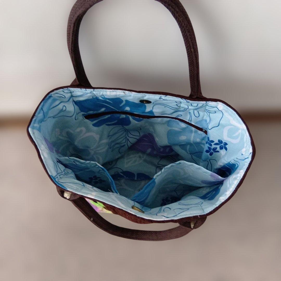 ハワイアンバック　ハンドメイド 茶色のトートバッグ