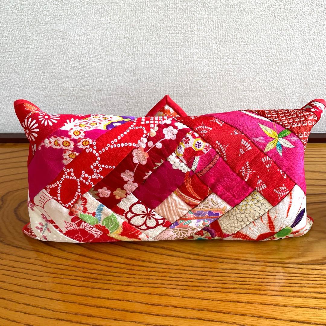 159 マチャケ　ちりめん細工　吊るし飾り　ティッシュカバー　古布