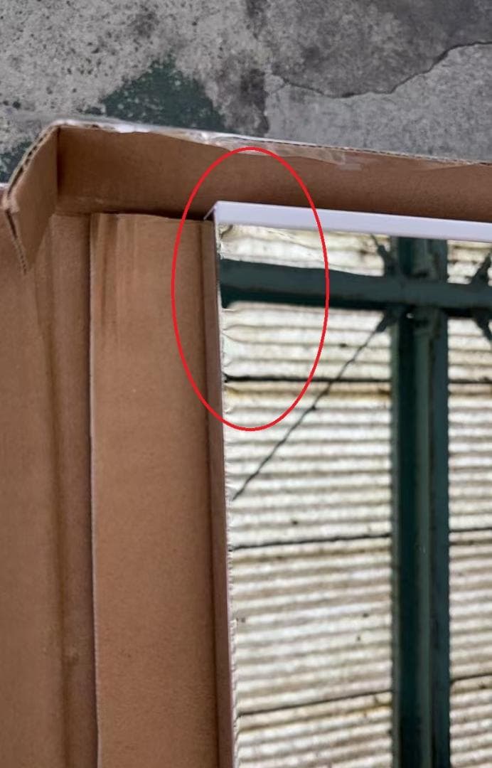 【美品】ダンスミラー 割れない鏡 幅80x160cm 姿見 白色 8番