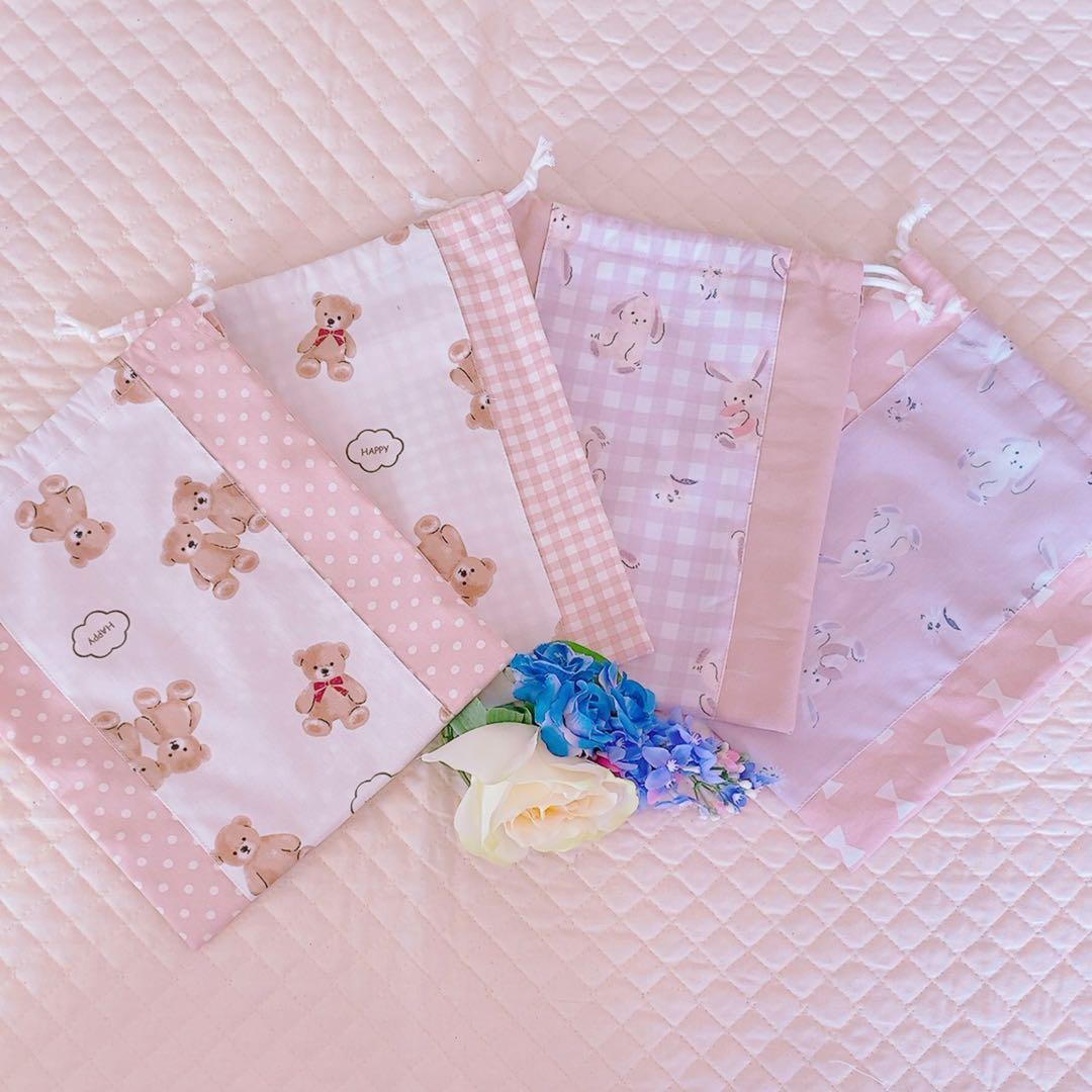 入園入学グッズ ハンドメイド レッスンバッグ シューズ袋 巾着 体操服袋など