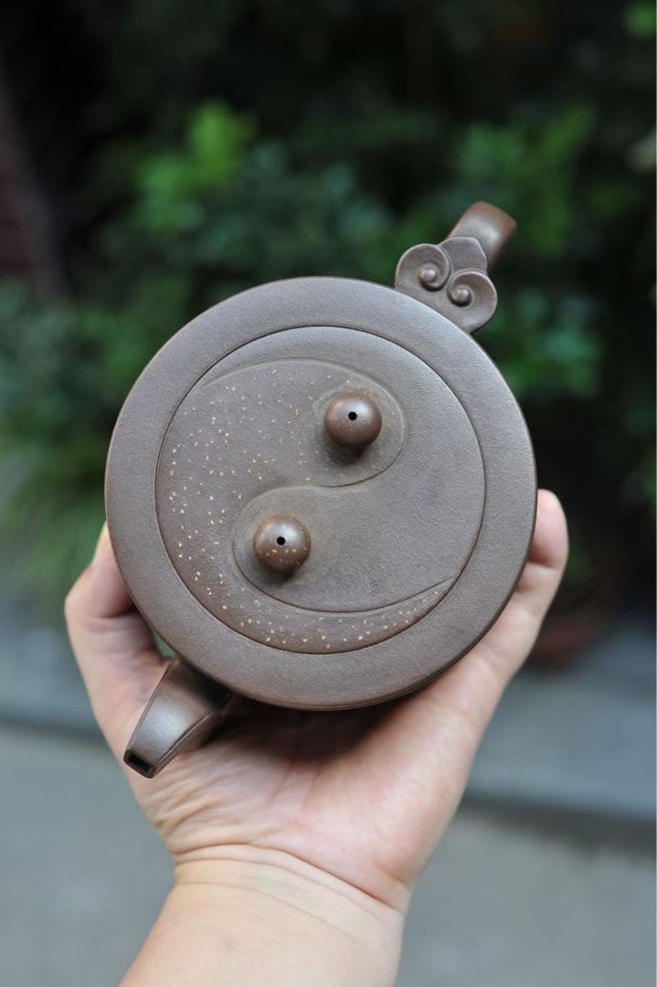 紫泥製 500ml 中国風急須 如意、八卦、祥雲 茶壷 急須 紫砂壺