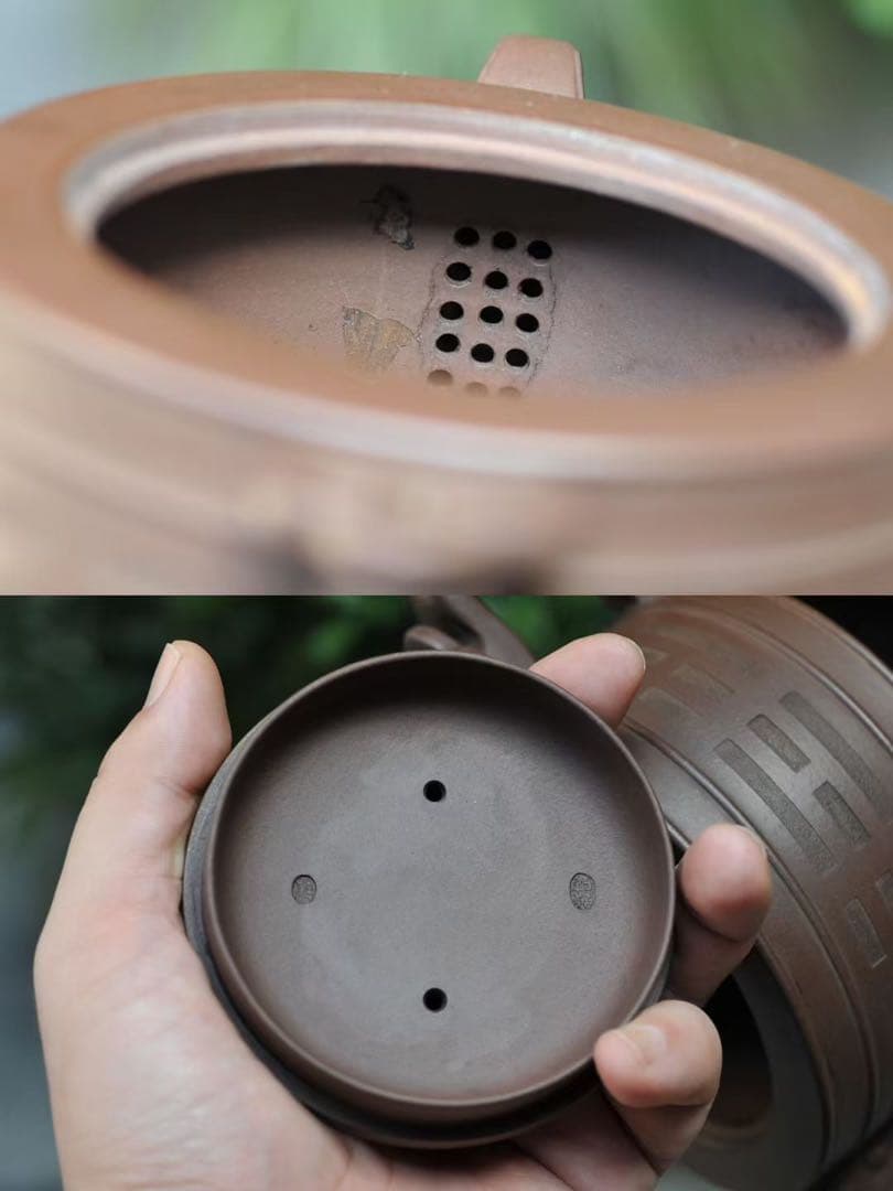 紫泥製 500ml 中国風急須 如意、八卦、祥雲 茶壷 急須 紫砂壺