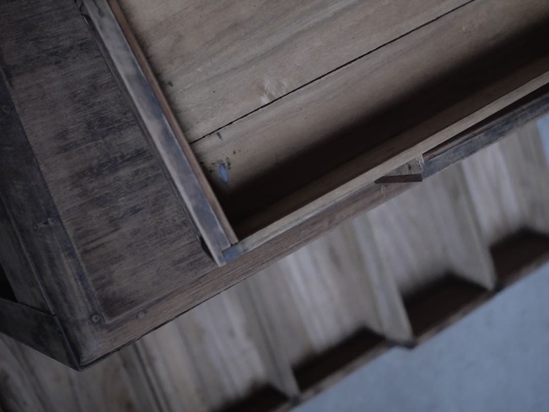 両袖机　カウンター　展示台　白木　机　古家具　古道具　アンティーク　昭和レトロ