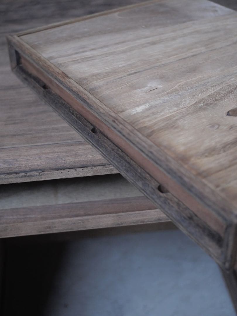 両袖机　カウンター　展示台　白木　机　古家具　古道具　アンティーク　昭和レトロ