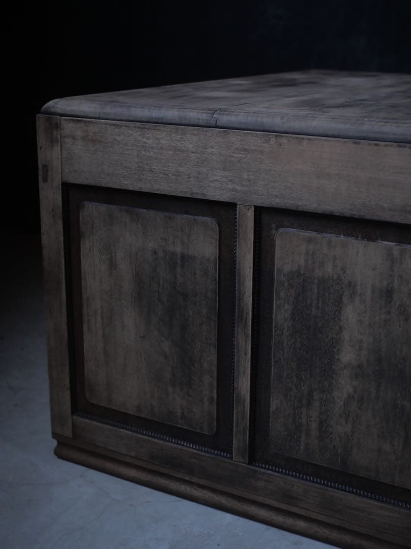 両袖机　カウンター　展示台　白木　机　古家具　古道具　アンティーク　昭和レトロ