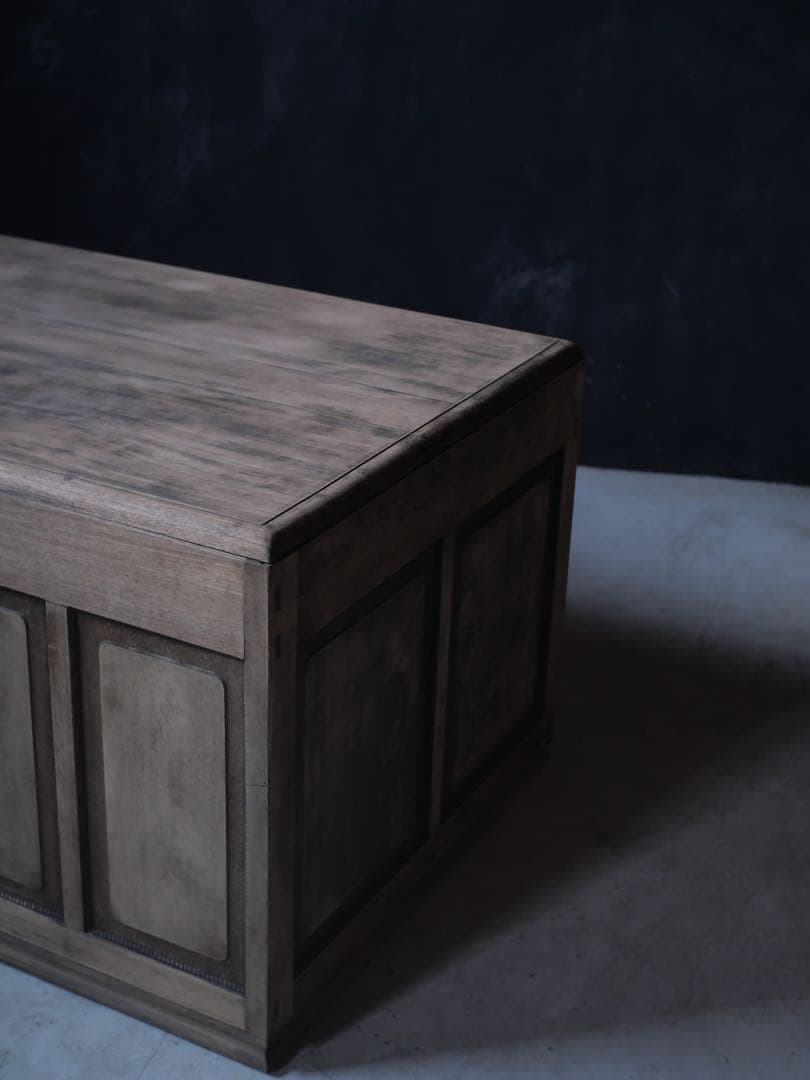 両袖机　カウンター　展示台　白木　机　古家具　古道具　アンティーク　昭和レトロ