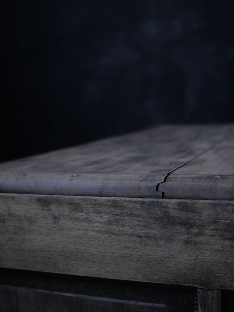 両袖机　カウンター　展示台　白木　机　古家具　古道具　アンティーク　昭和レトロ