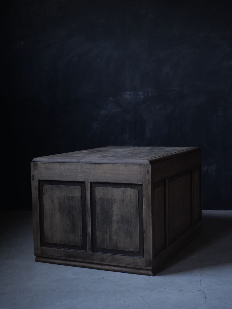 両袖机　カウンター　展示台　白木　机　古家具　古道具　アンティーク　昭和レトロ