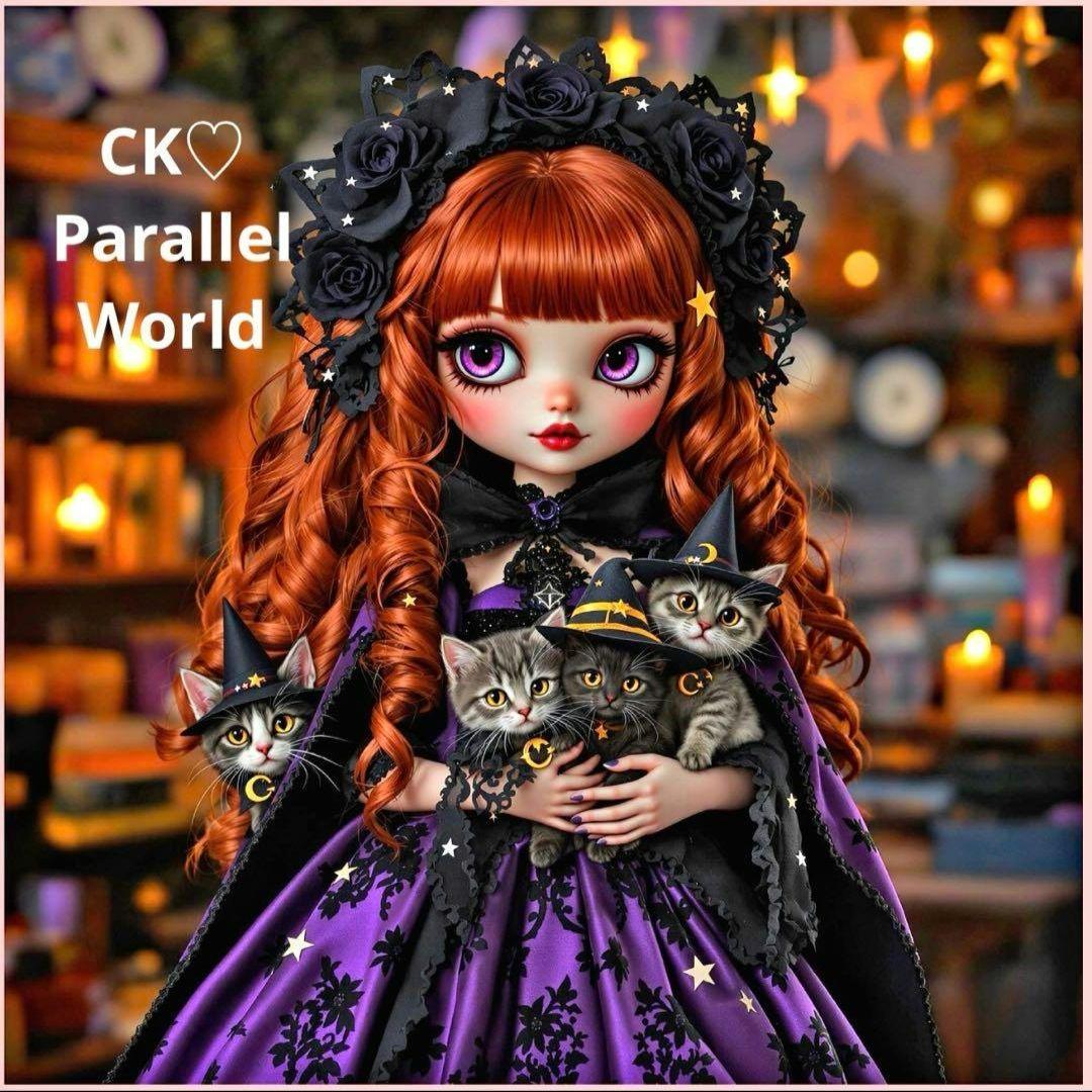 激レアねこと女の子パネル生地 ハンドメイド