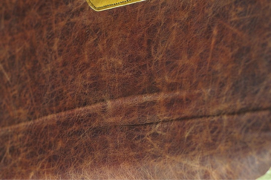 本革ブラウンエプロン フロントポケット付き