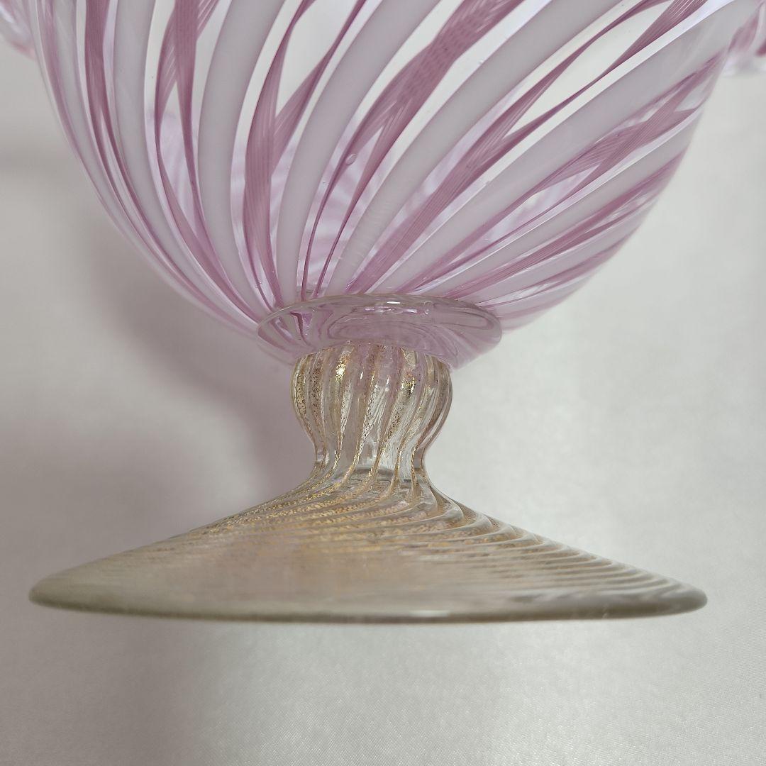 ち*ろ様 ベネチアンガラス ムラーノグラス レース コンポート イタリア mur