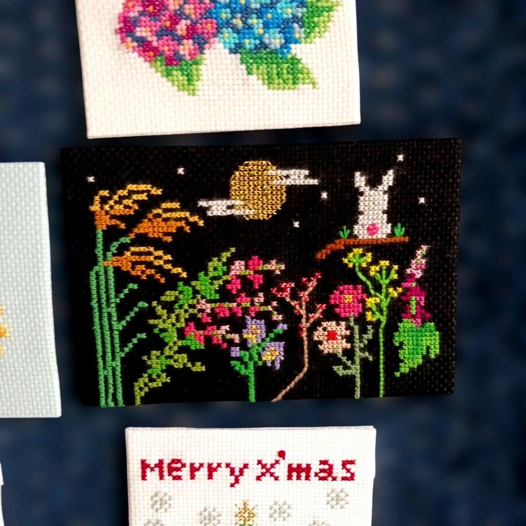 桜　さくら　七福神　他　12点セット　刺繍　フレーム無し　クロスステッチ　完成品