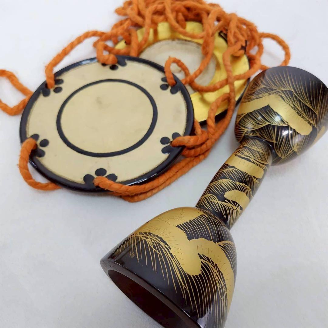 小鼓 和楽器 打楽器 締太鼓 能 歌舞伎 伝統芸能 金蒔絵 本革 雅楽