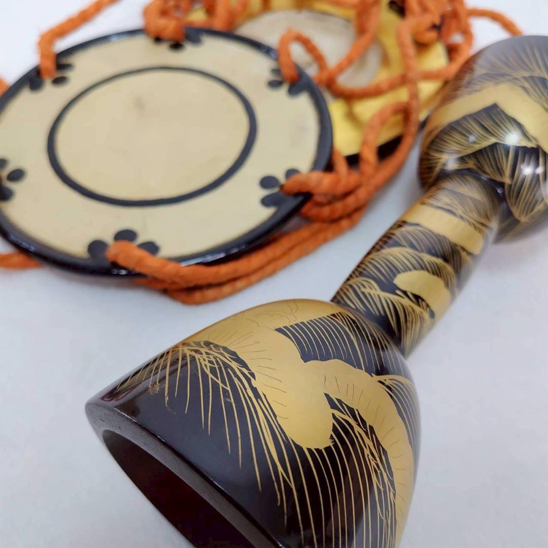 小鼓 和楽器 打楽器 締太鼓 能 歌舞伎 伝統芸能 金蒔絵 本革 雅楽