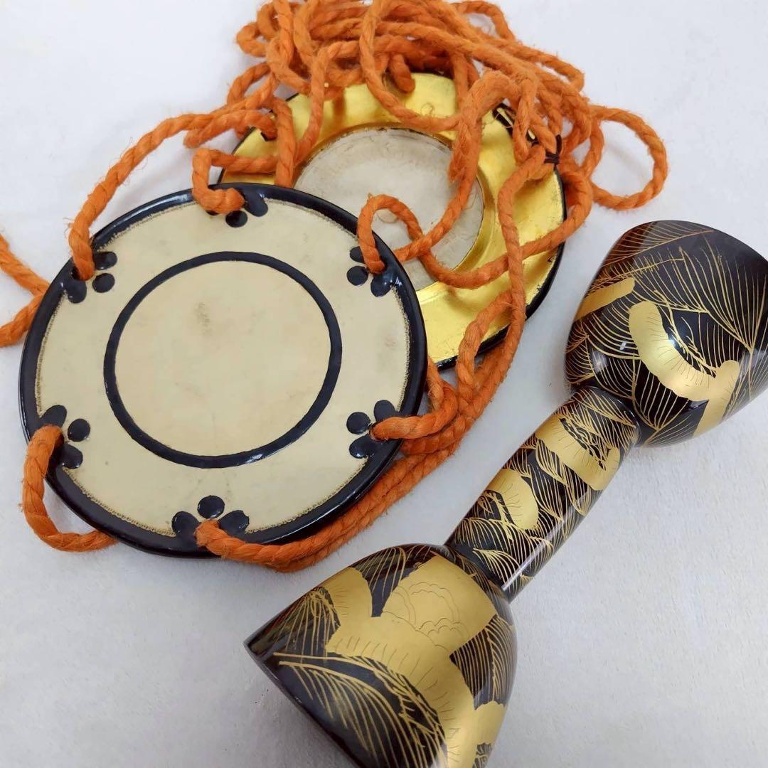 小鼓 和楽器 打楽器 締太鼓 能 歌舞伎 伝統芸能 金蒔絵 本革 雅楽