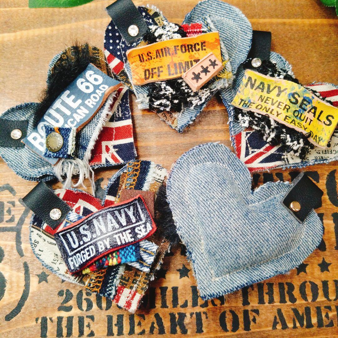 672♡クッション　チャーム　ハート　ラブリー　男前　ヴィンテージ　レトロ