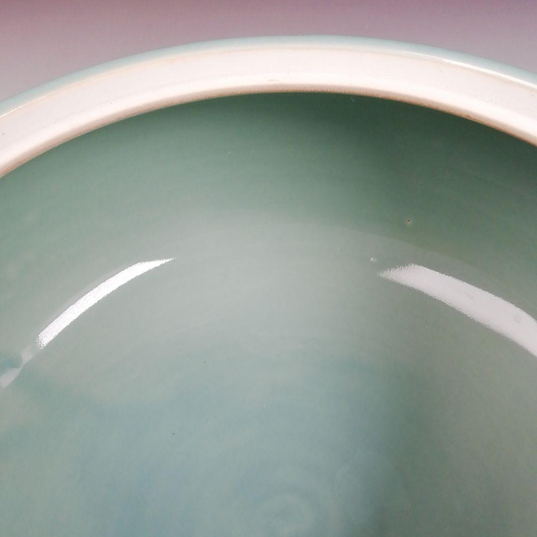 Ｗ２７５　水指　『青磁　捻梅』『加藤藤山 造』　共箱　茶道具