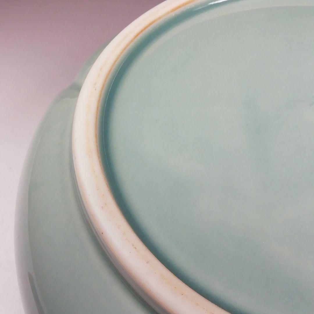 Ｗ２７５　水指　『青磁　捻梅』『加藤藤山 造』　共箱　茶道具