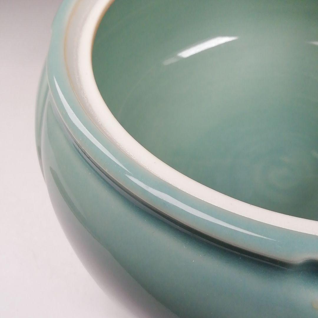 Ｗ２７５　水指　『青磁　捻梅』『加藤藤山 造』　共箱　茶道具