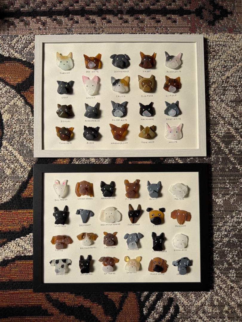 シーグラスアート　ハンドメイド　猫
