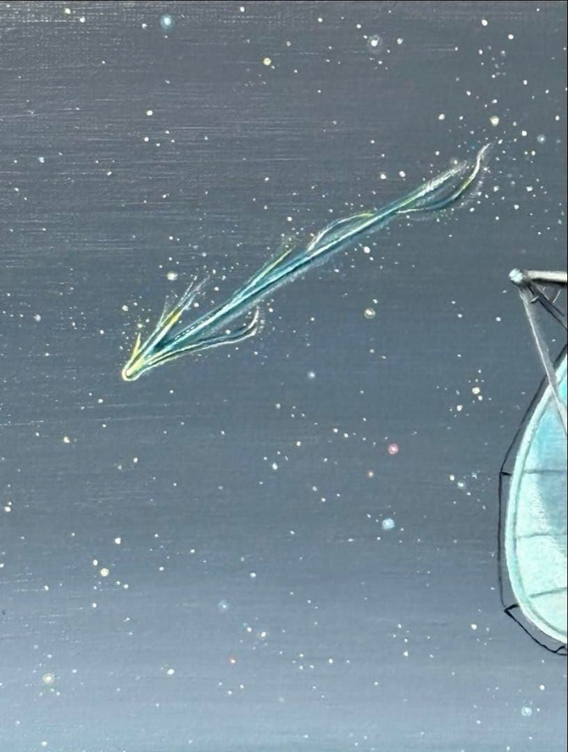 はる　comet at down （夜明けの彗星）　　アクリル画