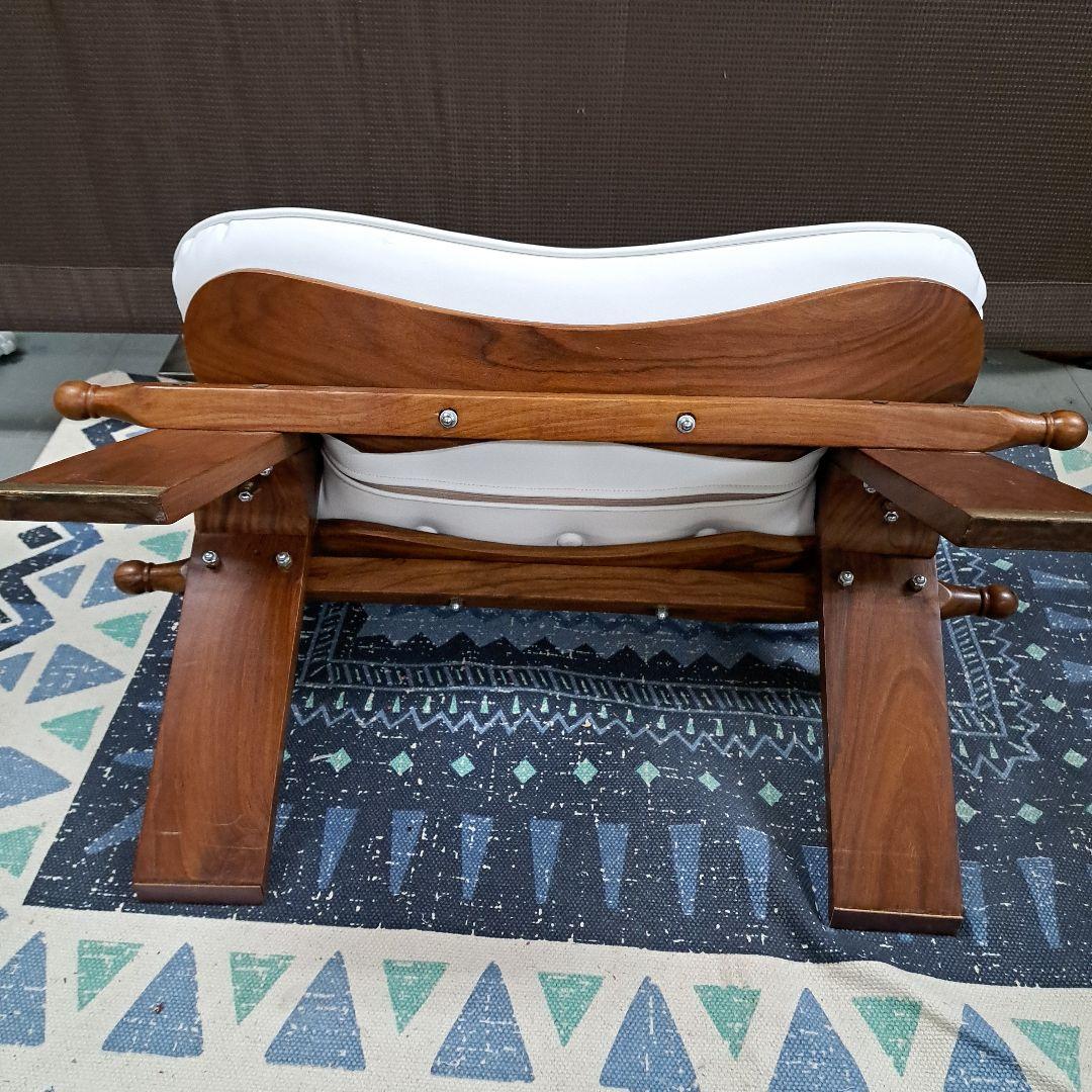 ♡アンティーク　象嵌 　金彩 オットマン チェア スツール 鞍型 白♡