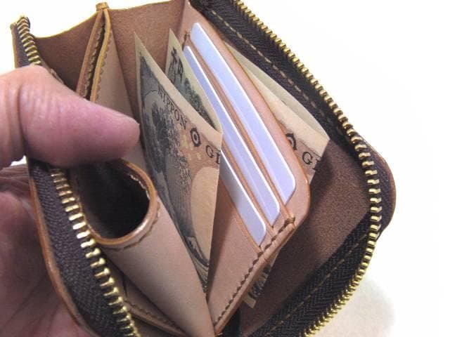 栃木レザー 本革 L字ファスナー財布 生成り メンズ レディース 日本製