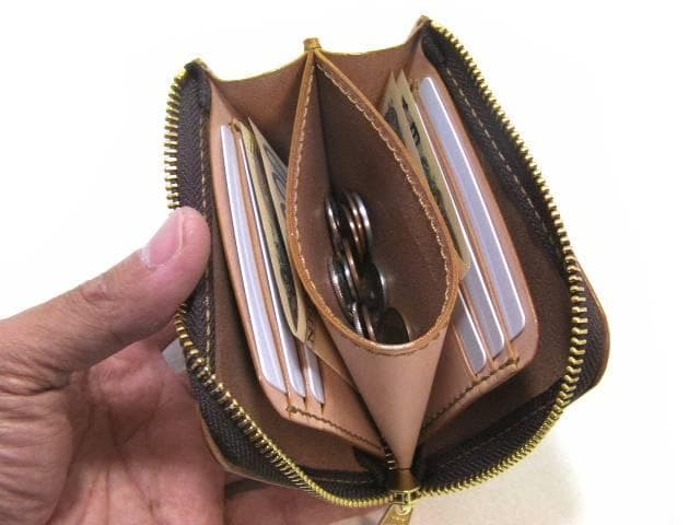 栃木レザー 本革 L字ファスナー財布 生成り メンズ レディース 日本製