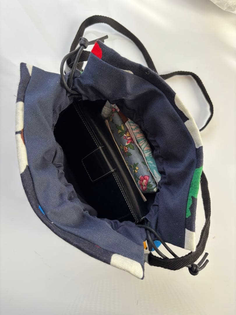 し*除様 ミナペルホネン マーガレット ふんわり巾着ポシェット ハンドメイド