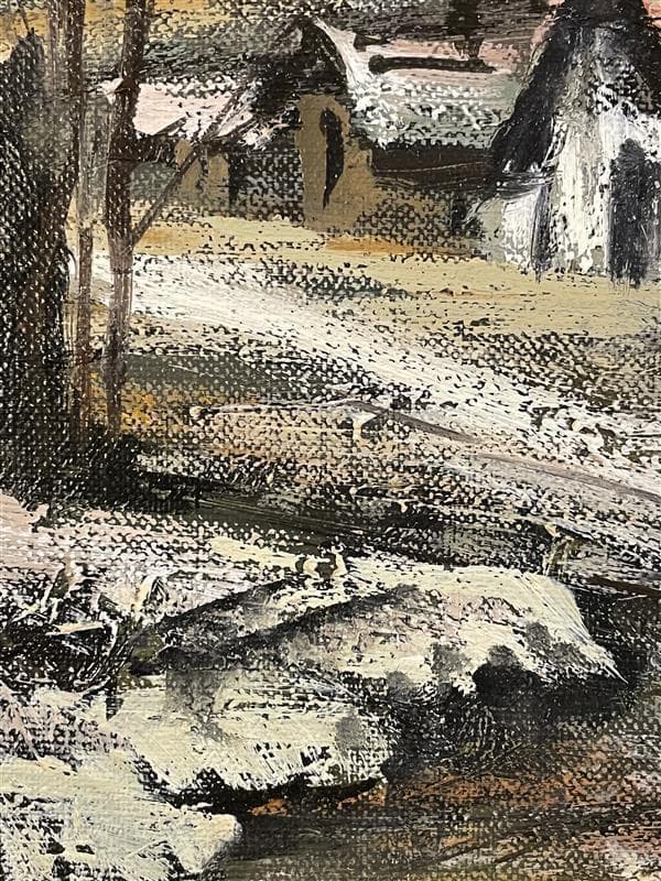 「真作」竹内敏彦『アルプス風景』風景画　油彩画　額装　サイン有り　F6号