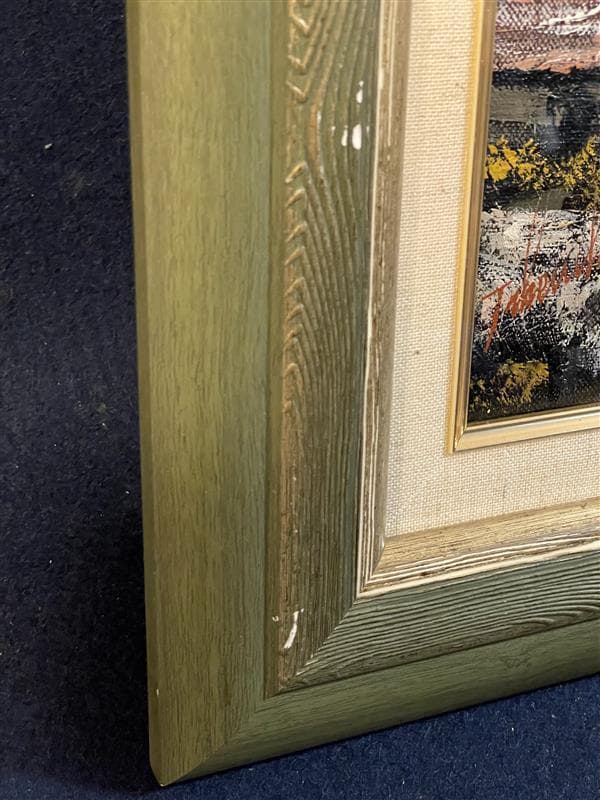 「真作」竹内敏彦『アルプス風景』風景画　油彩画　額装　サイン有り　F6号