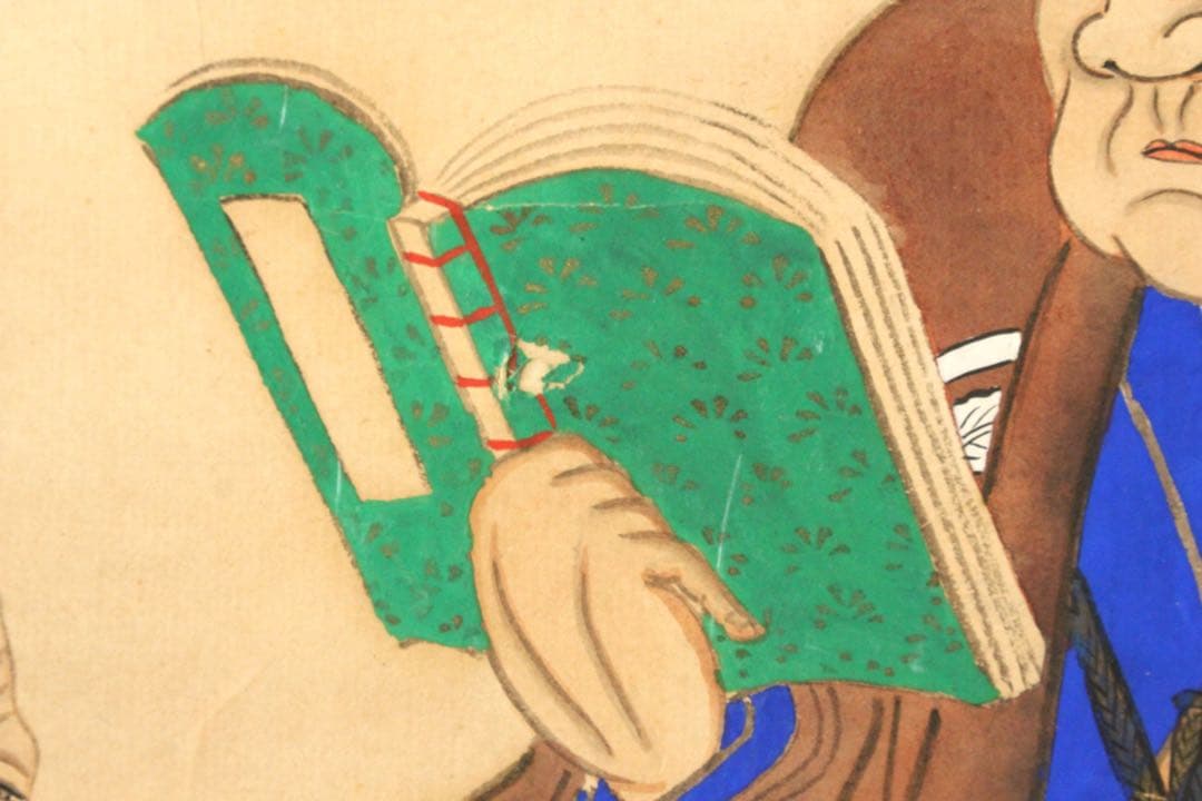 No4598 掛軸　周鳳　人物図〈池内十郎右衛門　妻りさ之絵像〉　合箱　送料無料