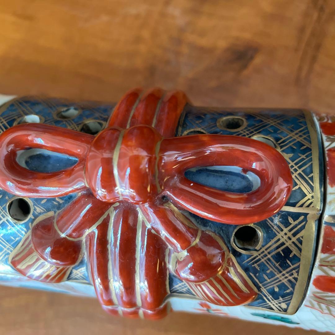 香炉　巻物型香　骨董　 アンティーク　色絵金彩　鳳凰　インテリア　ひな祭り