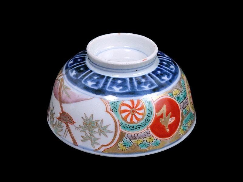 古伊万里　色絵　竹に雀図　向付　りん茶碗　５客　A507AS-fbvt