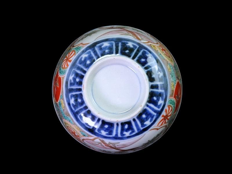 古伊万里　色絵　竹に雀図　向付　りん茶碗　５客　A507AS-fbvt