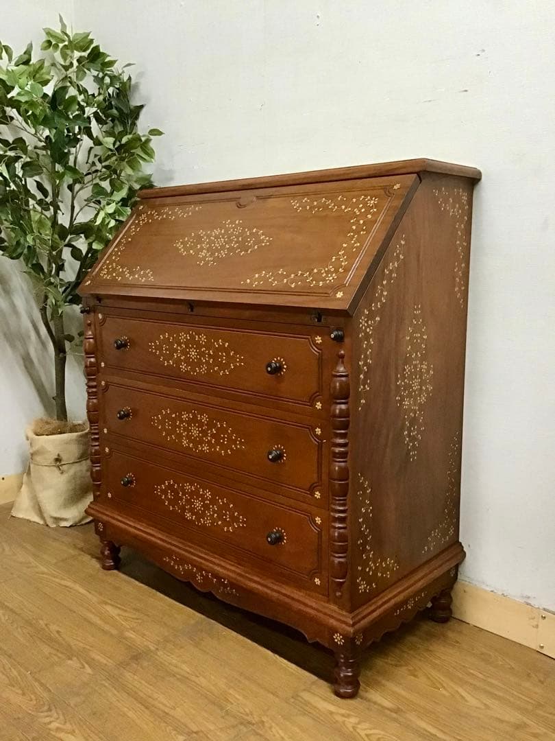 モフ☆管369☆ヨーロピアンヴィンテージ☆象嵌細工☆ライティングビューロー