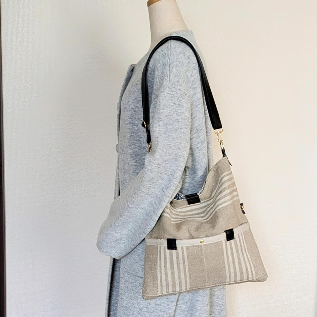 ハンドメイド＊トワルドジュイ×antiqueチェコリネン＊リバーシブル８WAY