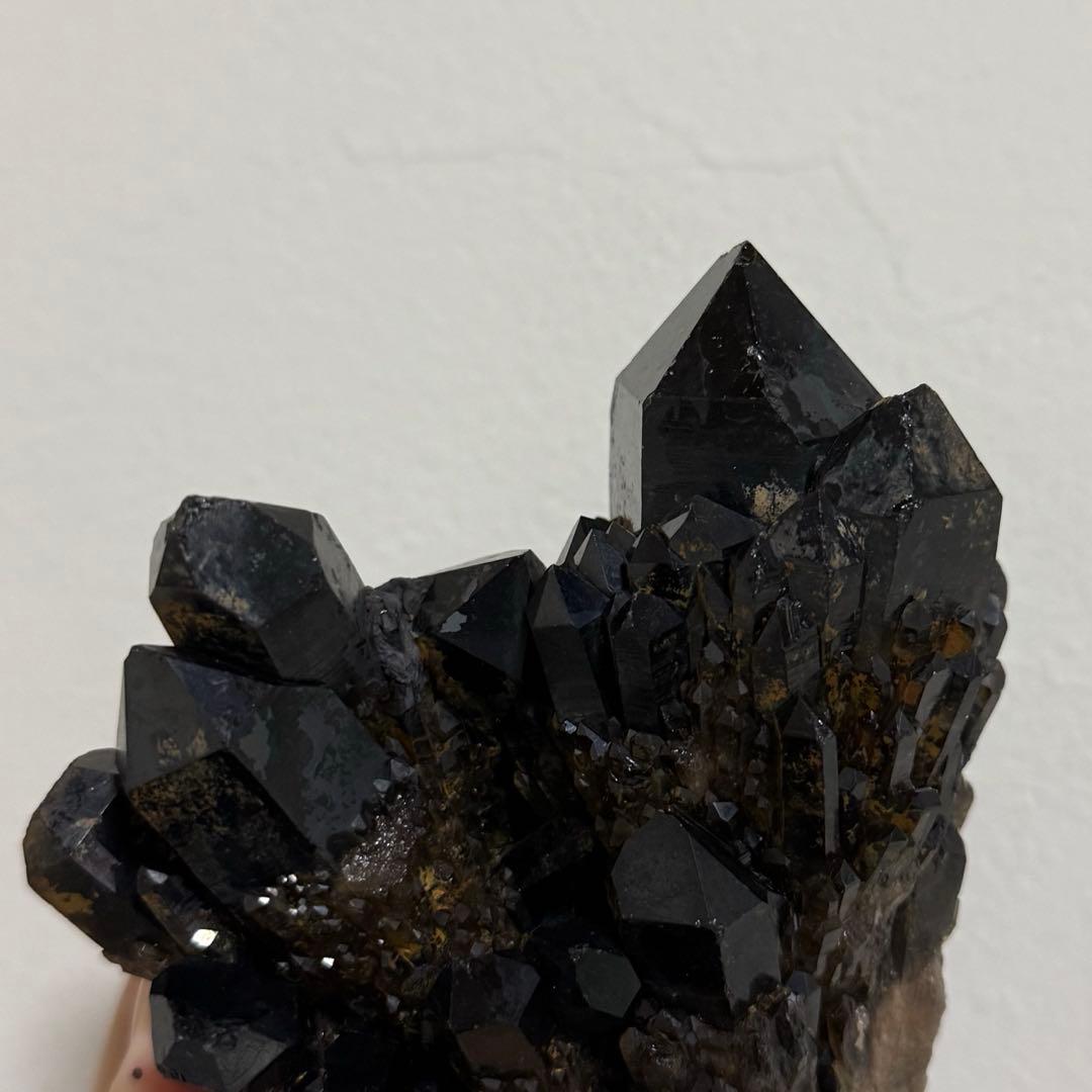 590g 漆黒 モリオン クラスター コンゴ産 原石 天然石 魔除け 黒水晶